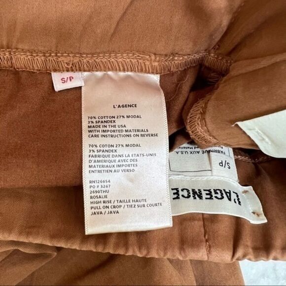 L’Agence Rosalie High Waist Pedal Pusher Pants size S cotton blend pull on NWT - Picture 8 of 8